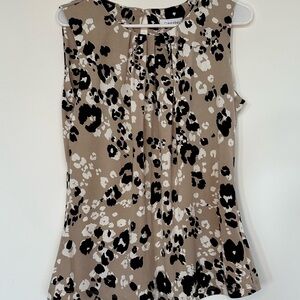 Calvin Klein Sleeveless Pleated Round Neck Cami Top